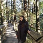 Fatima on a bridge outdoors