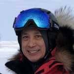 Ignatius with goggles on his head