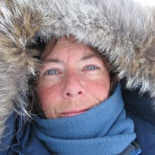 Kate wearing a fluffy hooded jacket