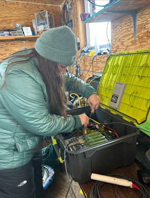 Holli preparing some equipment