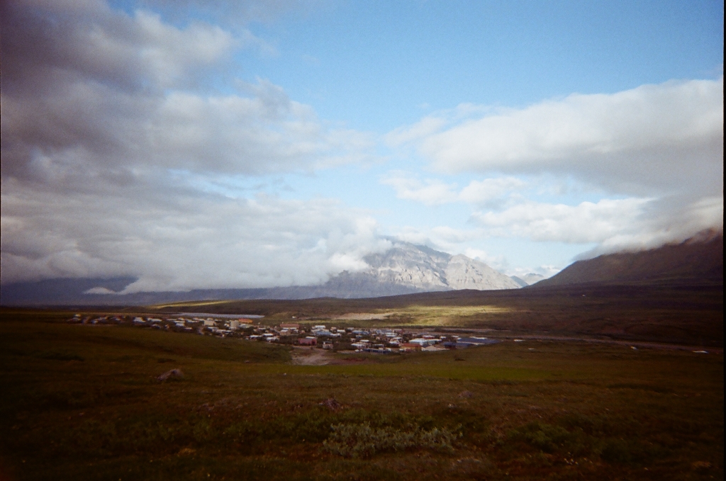 Film photo of the village (AKP) from the tundra above.