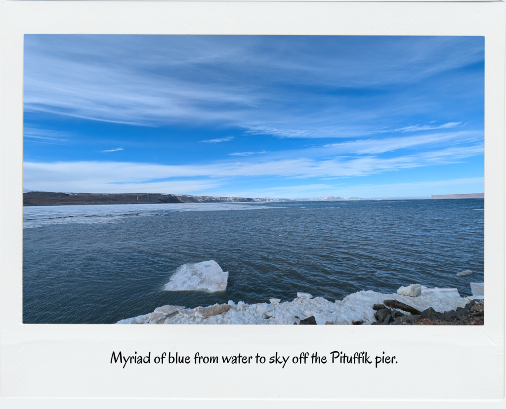 Myriad of blue from water to sky off the Pituffik Pier