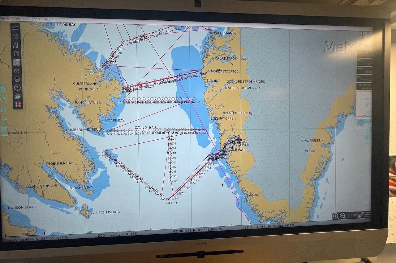 A map illustrating the ship line