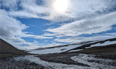 The bluest blue backdrop against a relentless twenty-four hour sun