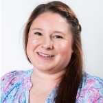 Bethany in front of a white background