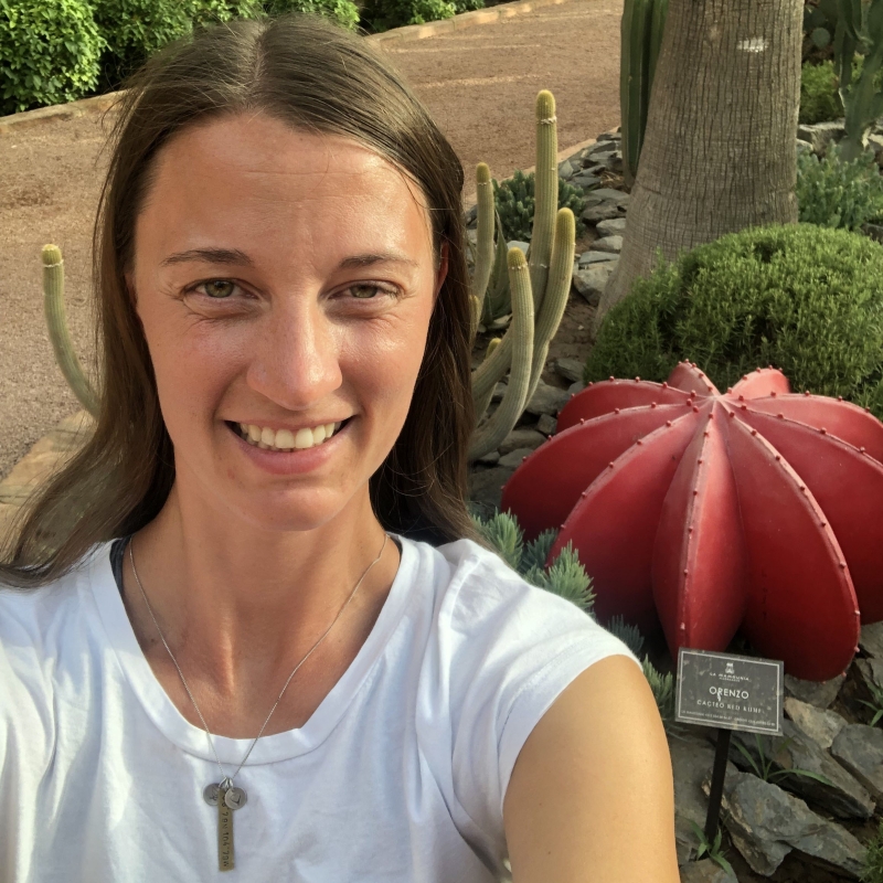 Taylor with cacti in the background