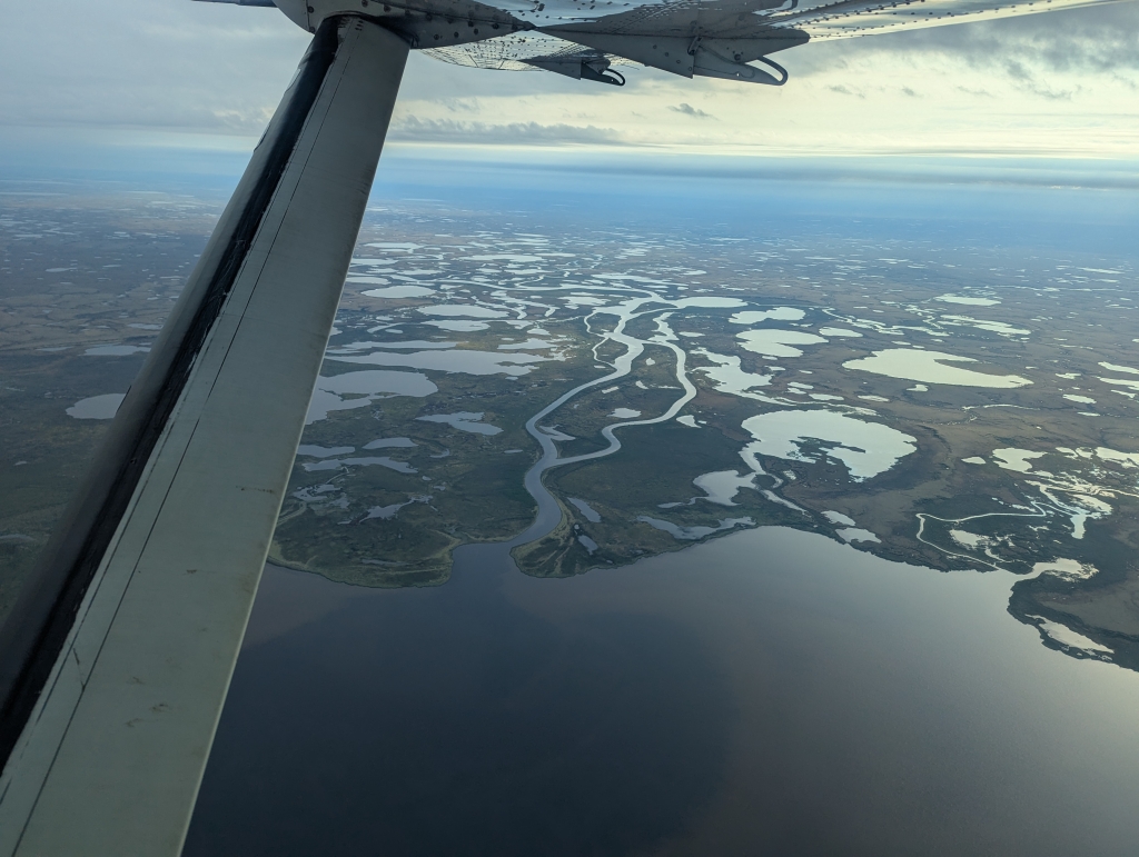 Water from above in a plane
