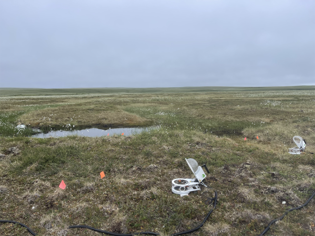 Equipment collecting data in the field