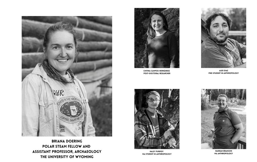Portraits of Dr. Briana Doering, Cinthia Campos-Hernández Alex Diaz, Haley Purifoy and Hannah Branson.