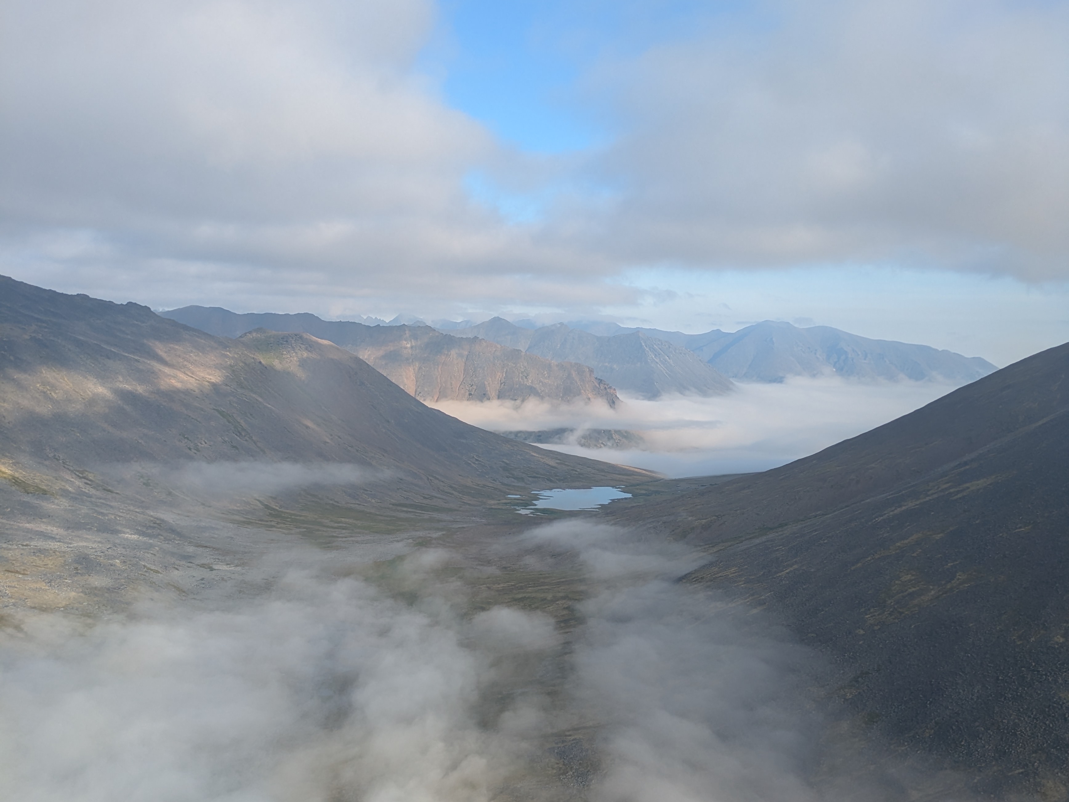 Picture of low mountains and clouds
