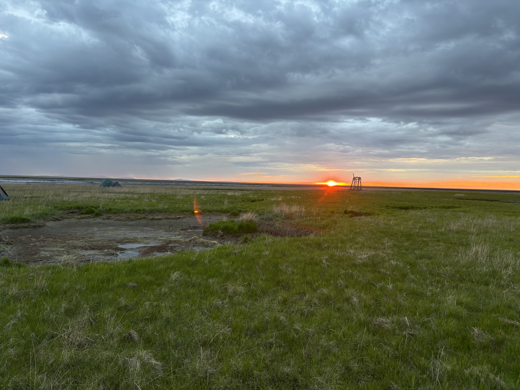 Sunset at camp. You can see the tents we slept in on the left of the picture.